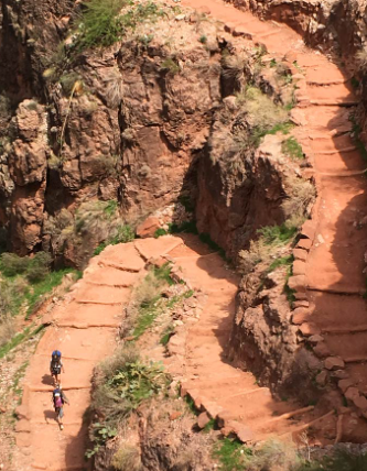 Bright Angel Trail hiking fear of heights