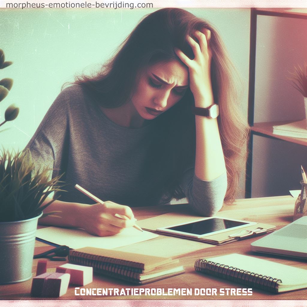 vrouw met concentratieproblemen door stress