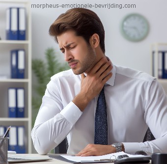 man heef last van droge keel stress symptomen