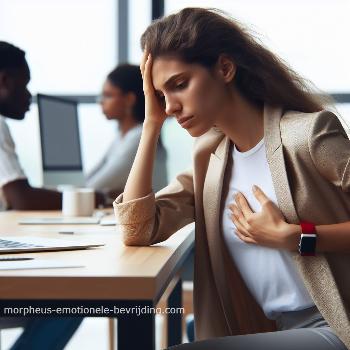 vrouw met hoge hartslag stress symptomen