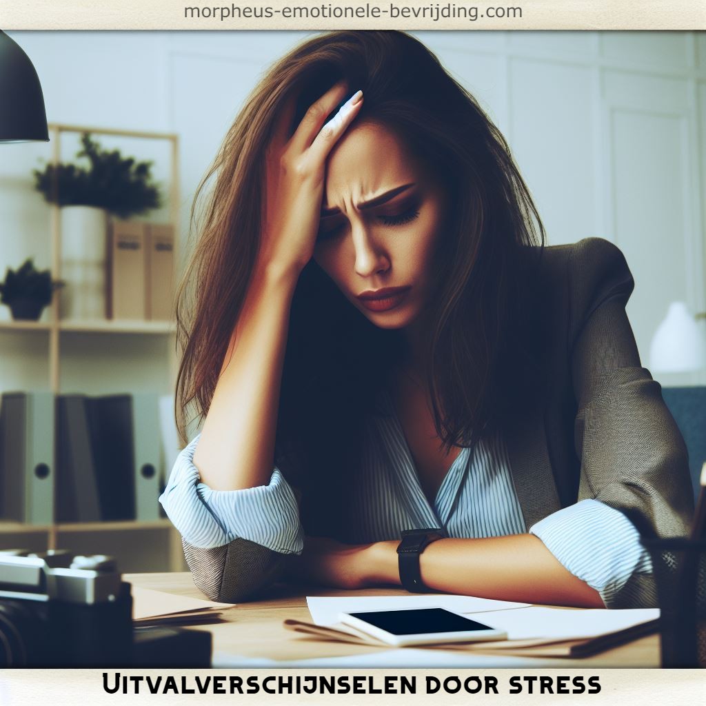 vrouw heeft uitvalsverschijnselen door stress