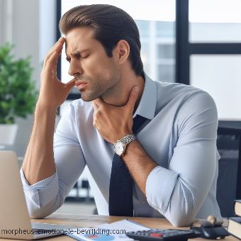 man dichtgeknepen keel gevoel stress symptomen