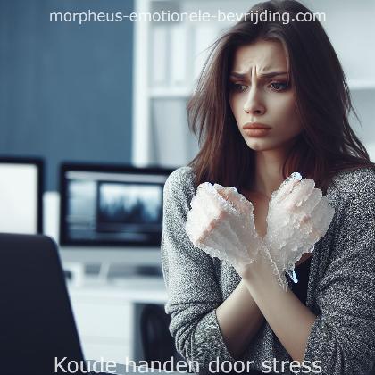 vrouw met koude handen stress gerelateerd