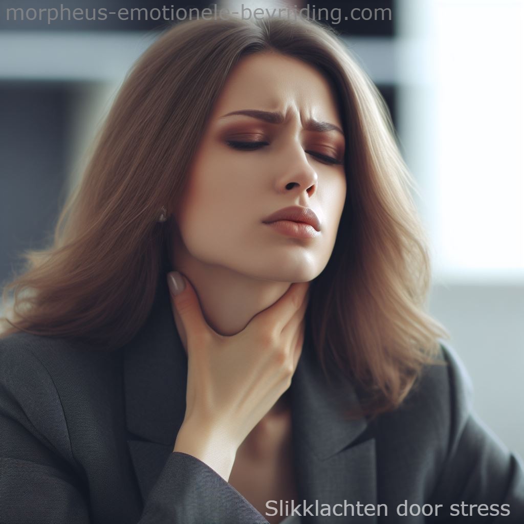 vrouw met slikklachten door stress