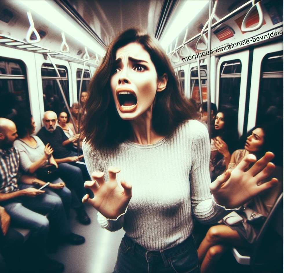 Vrouw in tram wil weten van welk van de soorten claustrofobie zij last heeft,